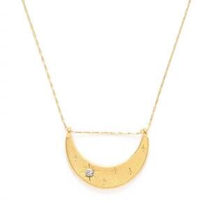NEW AMANO STUDIO women's starlight crescent necklace in gold